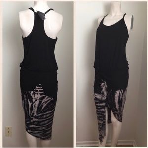 YFB Black White Tie Dye Twist Front Dress Large ❤️